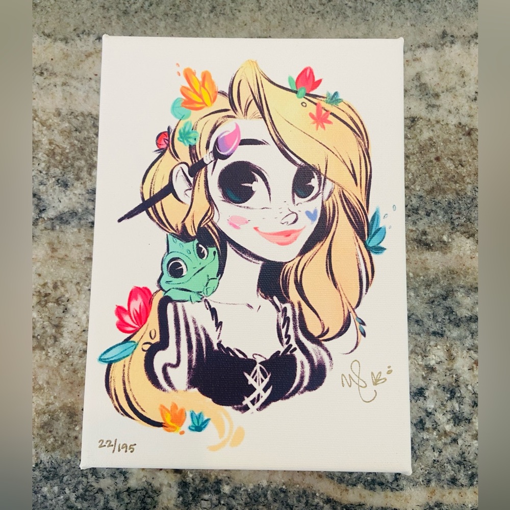 Disney WonderGround Rapunzel By Whitney Pollett Canvas Wrap LE 22/195 W/ COA